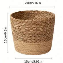 Zazumi 1pc/3-Size Set New Nordic Style Natural Seagrass Woven Planter Pot, Rattan Plant Pot, Home Decor Flower Basket, Multi-Function Garden Planter Basket - Multicolor - View 7