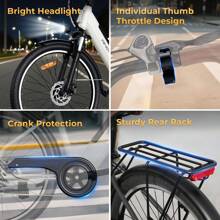 WIND HORSE 26" Electric Bike For Adults With 36V 13AH Removable Battery And Up To 50 Miles 20MPH, 350W Motor (PEAK 750W), 7-Speed, Commuter Ebike With Lockable Suspension Fork For Commuting Leisure Adults Teens Gift