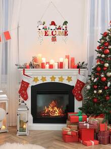 1/3PCS Wooden Christmas Plaque Hanging Doorplate For Christmas Wedding Party Wall Home Decoration Christmas Decorations Room Decor Winter Christmas Decorations Home Christmas Gifts Christmas Decor