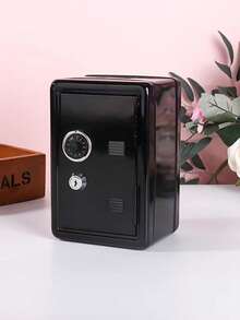 POKOJA LAND 1pc All-Metal Password Piggy Bank With Built-In Removable Coin Box + 2 Keys, Minimalist White Password & Key Dual-Lock Metal Money Saving Box, Birthday Gift - White - View 14
