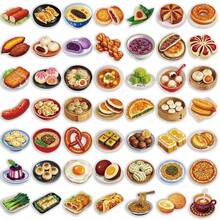 SCXXBSW 50pcs Chinese Breakfast Stickers DIY Decoration Luggage Guitar Notebook Waterproof Creative Fun Cartoon Stickers - Multicolor - View 8