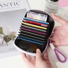 可爱熊猫女士短款钱包风琴卡包拉链零钱包钱夹休闲手拿包便携女孩PU皮革零钱包女士钱包迷你钱包钱包卡包钱包腕包