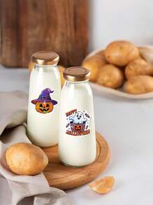 100/200 pièces Autocollants thème citrouille d'Halloween, autocollants de fête imperméables en vinyle, pour cadeaux de fête, décoration d'Halloween, décoration de maison, bouteilles d'eau, ordinateurs portables, tasses