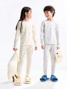 Annil Children's Clothing For Girls, Girls, Boys, Girls, Teenagers, Autumn Shirts And Pants Sets, Home Warm Clothes, Printed Base, Autumn Shirts And Pants