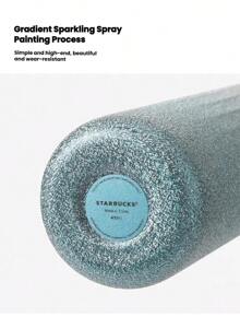 Starbucks 銀藍漸變色自由款徽章保溫杯400ml 不鏽鋼保冷保冷隨行杯 防漏便攜 男女通用 禮物