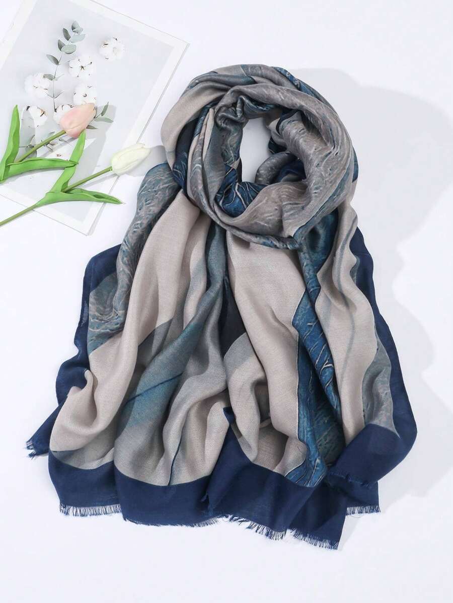 1pc Simple Printed Scarf - Spring/Summer New Arrival, Unisex Multi-Purpose Neck Warmer, Fashionable And Versatile Shawl For Women Bandana,Hair Band,Head Band Ideal For Dressing Up Your Look Accessories Women Winter Fall