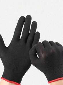 Black Knitted Polyester Breathable Work Gloves, No PU Coating Or Silicone, Durable, Anti-Slip, Breathable, Suitable For Gardening, Outdoor Labor, Agriculture, One Size Fits All Construction And DIY, Digging, Planting, Weeding, Nail And Finger Protection, Suitable For Men And Women