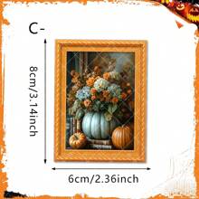 1/8/16/24pcs Vintage Ghost Fridge Magnet Wooden Gold Picture Frame Mini Magnetic Refrigerator Decoration For Home Cabinet Halloween Party Gift