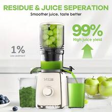 Cold Press Juicer, Cold Press Juicer With 5.3" Large Feed Chute Fit Whole Vegetable And Fruit, 300W Professional Slow Masticating Juicer, Juice Extractor Machine With High Juice Yield, Self Feeding Slow Juicer Easy Clean, Quiet Motor Juice Extractor - 白色 - 查看 8