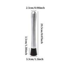 Honbay 1PCS Stainless Steel Cocktail Muddler Drink Muddler Bartender Tool Grooved Nylon Head Pestle For Bartending 8inch