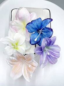 5 peças de grampos de cabelo de flor de lírio artificial estilo boêmio, frescos e doces, adequados para o dia a dia, férias na praia, decoração de viagem para mulheres, grampos de cabelo, presilhas de cabelo, itens escolares - Multicolorido - Ver 4