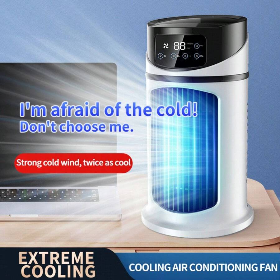 1 pezzo Condizionatore d'aria aggiornato 2025, raffreddatore con 6 velocità del vento e 3 nebbie di raffreddamento, ventilatore a raffreddamento a basso rumore, per stanza, scrivania, camera da letto, ufficio