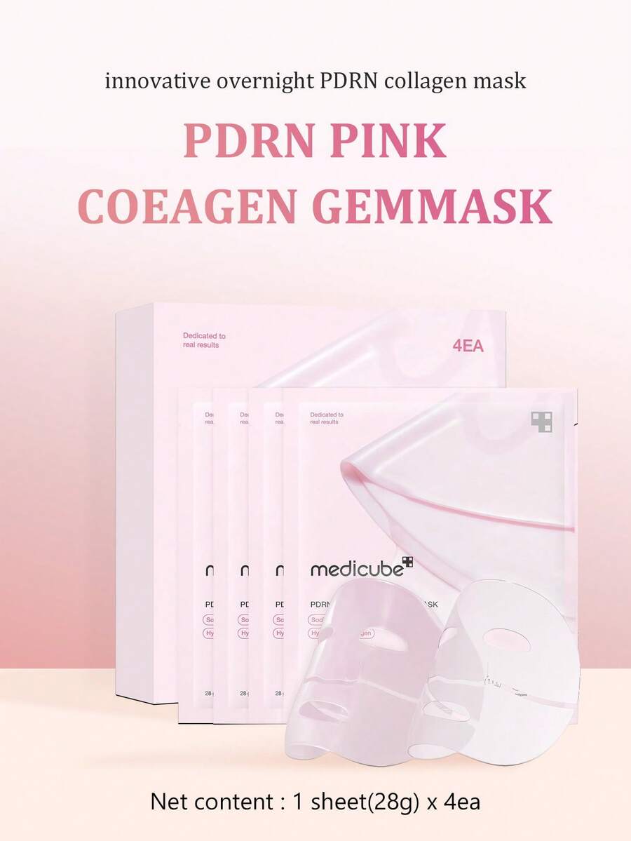 Medicube 三文鱼 DNA PDRN 粉色胶原蛋白果冻面膜 玻璃亮肤晚间面膜 - 韩国护肤品，具有弹性、保湿、紧致和补水功效 - 膠原蛋白果凍面膜 - 查看 1