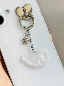 1 件女式韩国独立复古可爱星星天使翅膀钥匙扣、手机壳、耳机壳、包饰、最佳朋友礼物汽车配件哥特 Y2k 包饰挂绳带身份证夹汽车配件包饰 - 彩色 - 查看 6