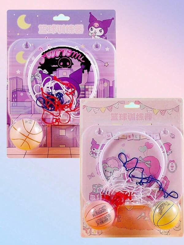 Sanrio 1Pc Sanrio Hello Kitty Kuromi Hangyodon My Melody Cinnamoroll Desktop Toy Basketball Training Equipment Rebound Elastic Ball Decompression Shooting Toy Back To School Season