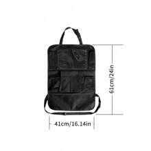 1 件婴儿汽车座椅储物袋，幼儿男孩和女孩汽车座椅靠背储物袋，婴儿用品，露营用品，旅行配件，婴儿需求，婴儿必需品，婴儿玩具和食品容器，多功能牛津布，防尘 - 黑色 - 查看 3