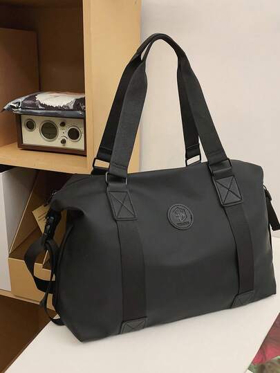 大容量纯色旅行包，防水简约男女通用旅行行李袋，适合学校，学校配件，学校用品，旅行必需品，假日度假行李袋，行李箱，旅行包，女士