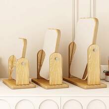 Specchio per il trucco, specchio da tavolo in legno girevole a 360°, specchio singolo per il trucco, specchio da trucco portatile e rimovibile per spazio intimo HD, specchio da trucco da tavolo rettangolare con cornice in legno, specchio da appoggio con motivo a grana di legno