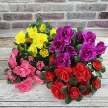 6 Bundles Artificial Faux Rhododendron Flowers, Artificial Flowers Silk Flowers Rhododendron Arrangement Wedding Table Centerpiece Table Centerpieces For Dining Room For Home Wedding Party Decor Gifts For Women - Z - 查看 3