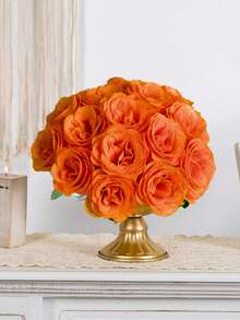 MEHELANY 12/6/1pcs Artificial Glitter Rose Bouquet With Wrapping Paper, Orange Artificial Rose, Everlasting Glitter Artificial DIY Rose Bouquet, For Anniversary, Valentine's Day, Mother's Day, Thanksgiving, Graduation, Teacher's Day, Wedding Gift, Tabletop Decor, Home, Room, Office, Kitchen Decor, Party Supplies, Birthday Gift For Girlfriend, Mom, Ladies - Orange - View 3