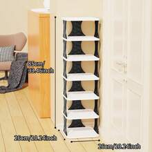 8-Tier Stackable Plastic Shoe Rack, Space-Saving Shoe Organizer For Living Room, Polypropylene Shoe Storage Shelf, No-Tool Assembly, Floor Standing, Home Dorm Shoe Tower - Use Without Electricity,  Material
