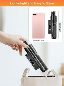 LED 三色便携式迷你蓝牙自拍杆，多角度可调三脚架，紧凑型 6.3 英寸可折叠，适用于直播、集体照和旅行，无线遥控器兼容大多数智能手机，兼容 Android 手机，适用于暑假、旅行、补光、户外活动、直播 Vlogging 设备 - 彩色 - 查看 8