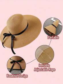 1pc Customized Embroidered Breathable Sun Hat/Visor Hat, Suitable For Outdoor Activities, Fitness, Travel, Bachelorette Party, Bridesmaid Beach Hat, Mother's Day Gift - Multicolor - View 4