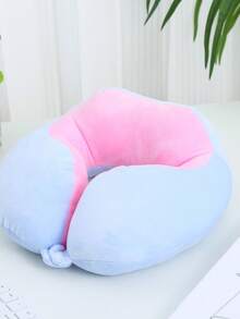New Solid Color Camel Hump Pattern Cotton Pillow, Portable Neck Pillow Suitable For Outdoor Travel, Office Nap, With Magnetic Storage Function U-Shaped Fabric Pillow - Multicolor - View 3
