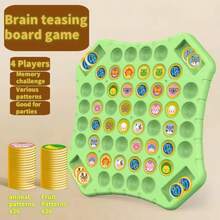 4-Player Flip Reversi Board Game, Fruit & Animal Themed Pieces (72pcs), Suitable For Holiday Gatherings, Memory Challenge For Multiple Players, Great Gift For Birthday, Halloween, Christmas, Couples Game - Multiplayer Happy Flip Chess - View 7