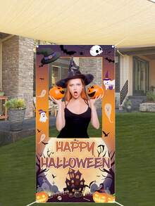 1PC-Halloween Party Decoration Theme Photo Prop Backdrop Indoor And Outdoor Photo Booth Frame For Birthday Party Decor Supplies - Multicolor - View 1