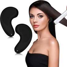 Cubiertas para orejas FERNIDA para secador de pelo, tinte de cabello, rizador - Protectores de oreja de silicona resistentes a altas temperaturas y reutilizables, para salón y hogar - Negro - Ver 1
