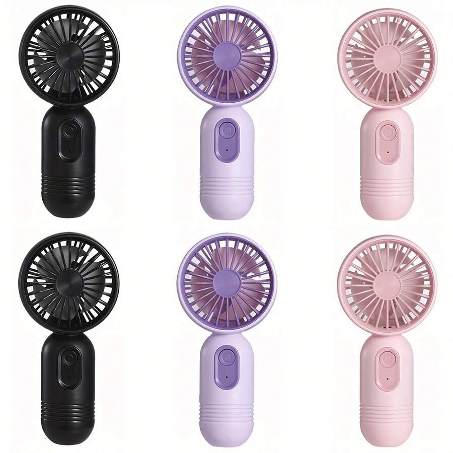 VanSmaGo Caming Fan Portable Mini Outdoor Fan Set [2/3/4/5/6/9/10 Pieces] Handheld Personal Small Fan With 3 Speed For Outdoor Travel, USB Rechargeable Battery Powered Durable Eyelash Fan, Multiple Colors - 6pcs-Black*2+Pink*2+Purple*2 - 查看 1