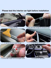 1套6米1拖5 LED汽车内饰氛围灯带APP汽车装饰灯RGB光纤氛围霓虹灯套件