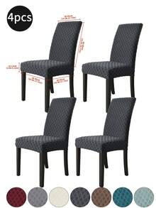 1pc/2pcs/4pcs/6pcs/30pcs Brown Jacquard Diamond Chair Cover, Dustproof And Stain-Proof, Classic And Simple Chair Cover, Suitable For Chairs In Living Room, Bedroom, Kitchen, Etc. - Multicolor - View 16
