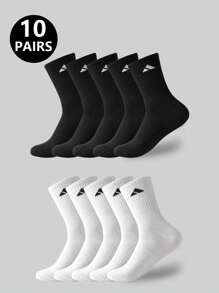 1/5/10/20 Pairs Casual Long Socks, Simple Comfort Breathable Daily Wear Unisex Crew Socks, Fall Socks
