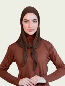 1pc Premium Instant Triangle Hijab, Crystal Linen Fabric One-Piece Headscarf, Quick Wrap Design, No Undercap Needed, Suitable For Daily Wear, Prayers And Outings For Dress - Premium Triangle Hijab - View 25