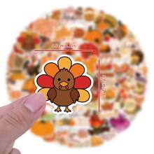 114Pcs Thanksgiving Stickers Vinyl Stickers Scrapbook, Journaling, Laptop, Bumper, Skateboard, Water Bottles, Computer, Phone, Cartoon, Hard Hat, Car Stickers - Multicolor - View 2