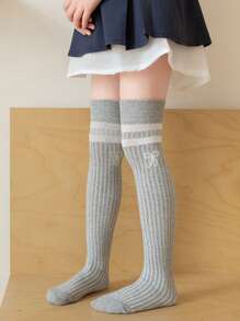 1 Pair Girls' Knee-High Princess Socks With Bow