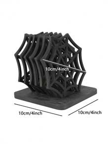 1/4/6pcs Halloween Horror Spider Web Wooden Coasters, Creative Hollow Desktop Ornaments Holiday Party Table Decoration, Gothic Personalized Tray Anti-Scalding Insulation Pad Placemat, Suitable For Wedding Birthday Party Holiday Decoration, Room Decor, Home Decor