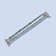 1 件手工串珠表带，兼容 41/40/38/42/44/45/46/49 毫米，闪亮水晶和宝石串珠松紧带，佩戴方便舒适，手链式表带适合 Apple SE/10/9/8/7/6/5/4/3/2/1 系列，礼物（仅表带） - 彩色 - 查看 15