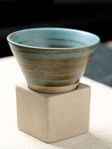 1 Set 100ml Creative Retro Ceramic Espresso Coffee Cup Rough Pottery Tea Cup Japanese Latte Pull Flower Porcelain Cup Household With Base Stoneware Personal New Pottery Mug School Supplies Back To School - Beige - View 15