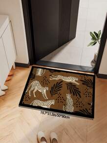 1 Piece Of Brown Living Room Decoration With Leopard Pattern, Imitation Cashmere Carpet, Soft Carpet For Bedroom, Home Decoration, Soft And Fluffy Rug For Bed Room, Delicate To The Touch, Non-Slip Washable And Foldable Area Rug. It Can Be Used In Living Room, Bedroom, Doormat, Home Decoration, Suitable For Different Seasons Of Spring, Summer, Autumn And Winter.