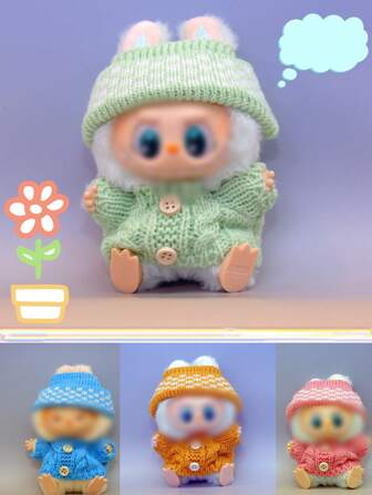 1 pieza Decoraciones para fiesta de LABUBUSS (solo la ropa no incluye muñecas) Color de macarrón a juego lindo. (El embalaje exterior del producto se envía al azar) El color del artículo se enviará con