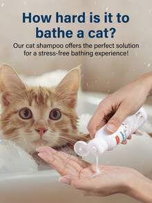 GJYC PET شامبو وبلسم للقطط 2 في 1 - صيغة لطيفة، تجربة تنظيف فاخرة، تسريح سهل، مغذي للفراء الناعم والصحي للقطط - أبيض - مشاهدة 3