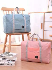 1 Foldable Large-Capacity Travel Organizer Bag, Unise-Friendly Clothing Packaging Bag, Luggage Bag, Women's Waterproof Travel Bag, Luggage Bag, Overnight Bag, Carrying Bag, Handbag, Fitness Bag, Work And School Supplies, School Supplies, Student Return To School Handbag, Handbag, Weekend Bag, Handbag, Vacation Handbag, Outdoor Business Holiday, Hospital Unise-Friendly Relocation And Moving Luggage Bag, Festival Gift Large-Capacity Storage Bag