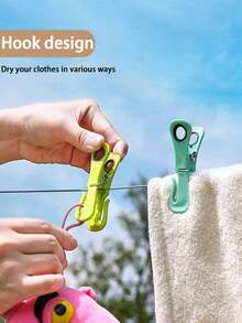 24pcs/Set Multi-Purpose Clips, Chip Clips, Anti-Blow Clips (Random Color), Suitable For Home Clothing, Pants, Shoes, Jeans, Boots, Skirts, Beach Wear, Spring, Minimalist, Summer Tops, Birthday Gifts, Holiday Gifts, Christmas Gifts, Halloween Gifts, Thanksgiving Gifts - Multicolor - View 6
