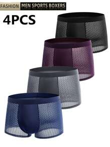 4pcs/Set Breathable Quick Dry Men's Boxer Briefs