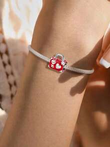 1pc Fashion Pink & Purple Perfume Bead Pendant, Suitable For Women Bracelet, Bangle DIY Jewelry Making And Daily Accessories Decoration, Ideal For Girls Wear - Silver - View 8