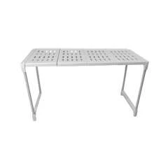 estante para horno de microondas organizador de cocina estructura metálica ahorra espacio diseño ajustable soporta microondas y utensilios moderniza cocina fácil montaje - Blanco - Ver 4