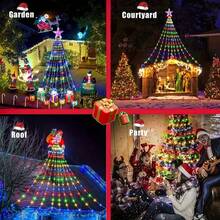 1pc Solar Powered Outdoor Christmas Lights, 200/280 LED Star String Lights With 9 Strands Waterfall Tree Lights, 8 Flashing Lighting Modes, For Garden Yard Christmas Tree Outdoor Decor String Lights, Multi-Color, Warm White IP54 Christmas Decoration XMAS Decor Christmas Tree Gift Decor Thanksgiving Wedding Home Decor Home Decor Fall Decor Autumn Decor Birthday Decorations For Gifts Party Supplies Indoor Outdoor Garden Holiday Festival Decor Halloween Decor Wall Decor Halloween Ornaments Christmas Decoration XMAS Decor Christmas Tree Gift Decor Thanksgiving Wedding Home Decor Home Decor Fall Decor Autumn Decor Birthday Decorations For Gifts Party Supplies Indoor Outdoor Garden Holiday Festival Decor Halloween Decor Wall Decor Halloween Ornaments - Star - View 6